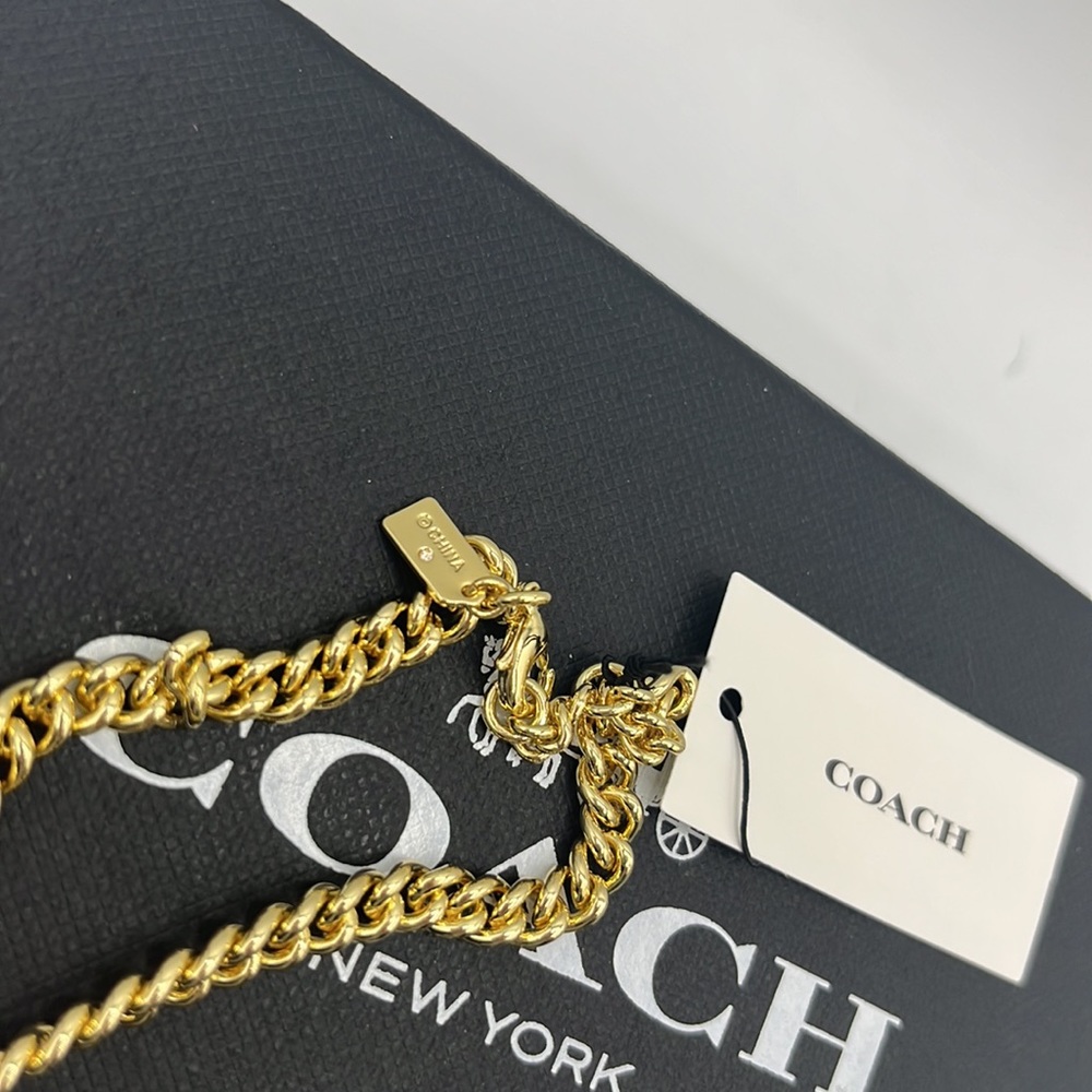 Coach Heart Turnlock Chain Link Bracelet - Picture 3 of 4